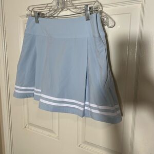 Light Blue Pleated Tennis Skirt with White  golf